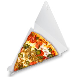 Olympak Large White Value Individual Pizza Slice Box | Disposable Single Slice Pizza Box | Folding Clamshell | Grease-resistant, Microwave & Freezer-safe | 400/Case (8.25" L x 7.125" W x 1.75" H)