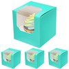 qiqee Mint Blue Cupcake Boxes Individual Cupcake Container 60pcs 3.5"