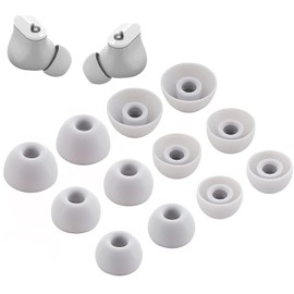 Replacement Earbuds Tips Silicone Eartips for Beats Studio Buds Headphones Fit in Case Buds Tips,6 Pairs S/M/L 3 Size,White