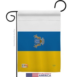 Nationality Canary Islands Garden Flag Regional Nation International World Country Particular Area Small Decorative Gift Yard House Banner Made in USA 13 X 18.5
