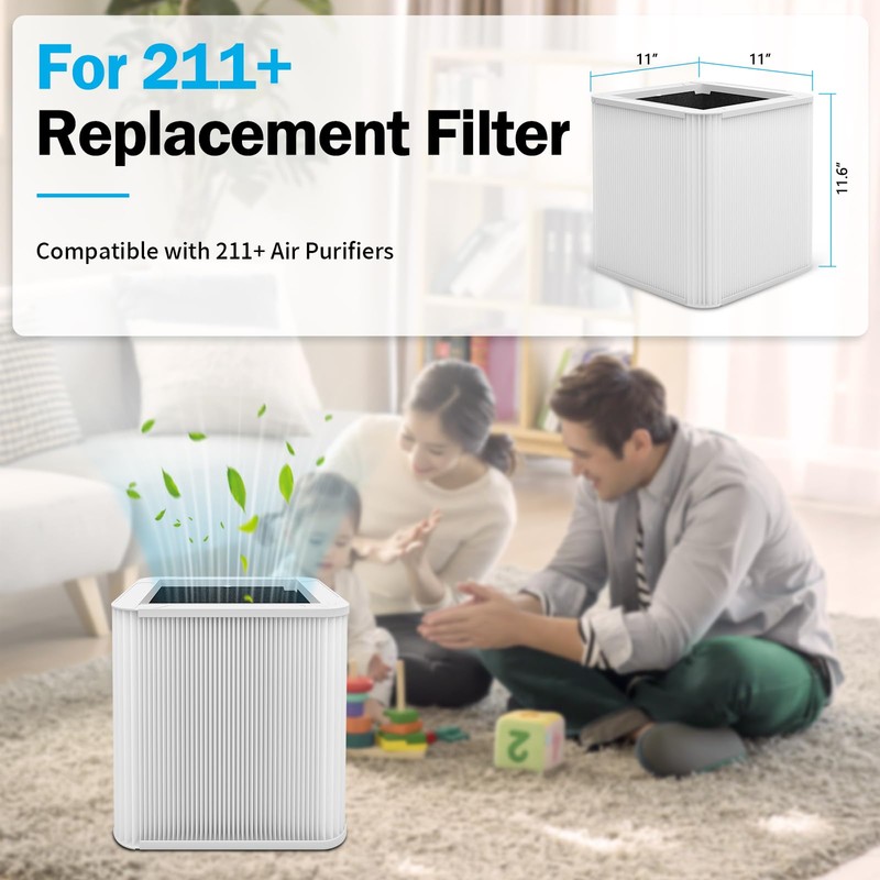 2 Pack 211+ Filter Replacement Compatible with 211+ Air Purifier,