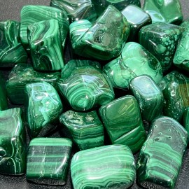 Malachite Tumbled (1 LB) One Pound Bulk Wholesale Lot Polished Natural Gemstones