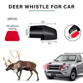 KVAEY 4 PCS Deer Whistles for Car, Automotive Deer Warning Whistle Devices, Animal Warning Devices to Avoids Collision, Universal Animal Alert Accessories (Black)