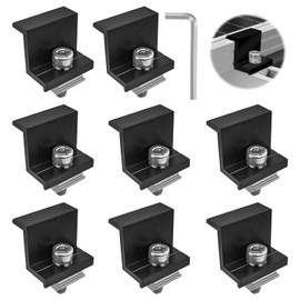 SyiXute 8 Pcs Solar Panel End Clamp 30 mm,Aluminum Solar Panel Z Brackets,Solar Mounting Brackets Kit for Roof/Wall/Boat/Off-Grid/RVs (Black)