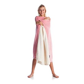 Momonga Rose Hoodie Kids, Portable Blanket with Holes for Hands and Arms Made of Flesh Microfibre, Blanket Hoodie, Gift Ideas for Children, Oversized Hoodie 80 x 90 cm, Rose/Beige, Oversize.