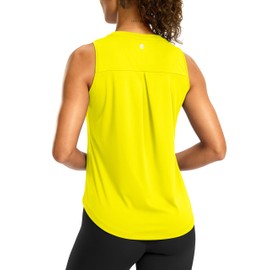 G Gradual Workout Tank Top for Women Sleeveless Athletic Yoga Tops High Neck Quick Dry Running Tennis Sports Shirts for Women(Luminous Yellow,S)