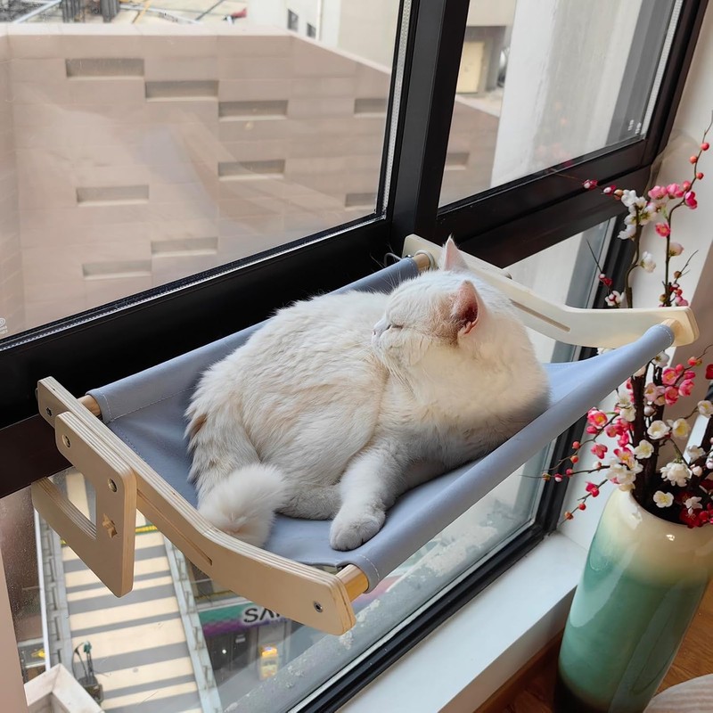 Cat Bedside Hammock and Window Perch, Cat Bed Attachment for