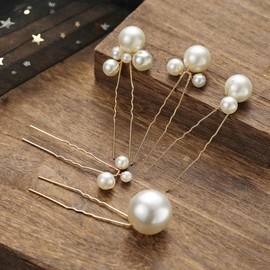 Didiseaon Pearl Pin Hair Ornament, U-Pins, Stylish, Set of 5, Pearl Pins, Pearl Hair Accessories, Weddings, Graduation Ceremonies, School Entrance Ceremonies, Hair Ornaments, Headdress, Kimono,