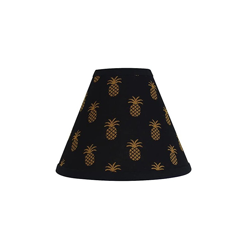 Pineapple Town Jacquard Black 12" Bulb Clip Fabric Lamp Shade