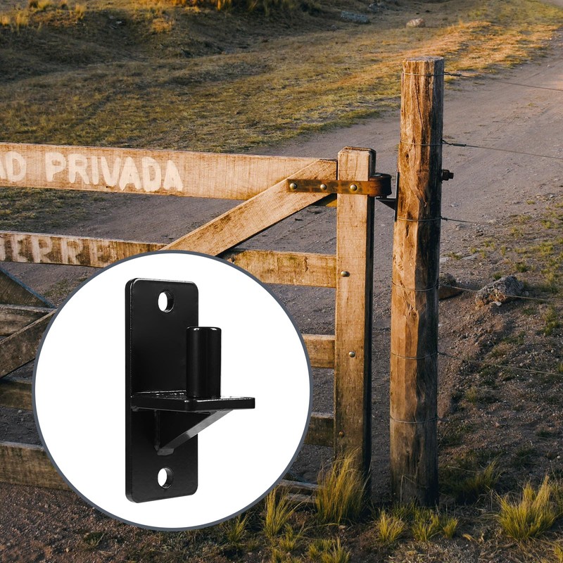 Wall Mount Gate Hinges, Black Farm Gate Hinge, 8 Pack