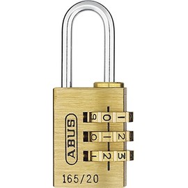 ABUS Combination lock 165/20 - brass padlock - with individually adjustable number code - suitcase lock/locker lock - ABUS -Security level 3