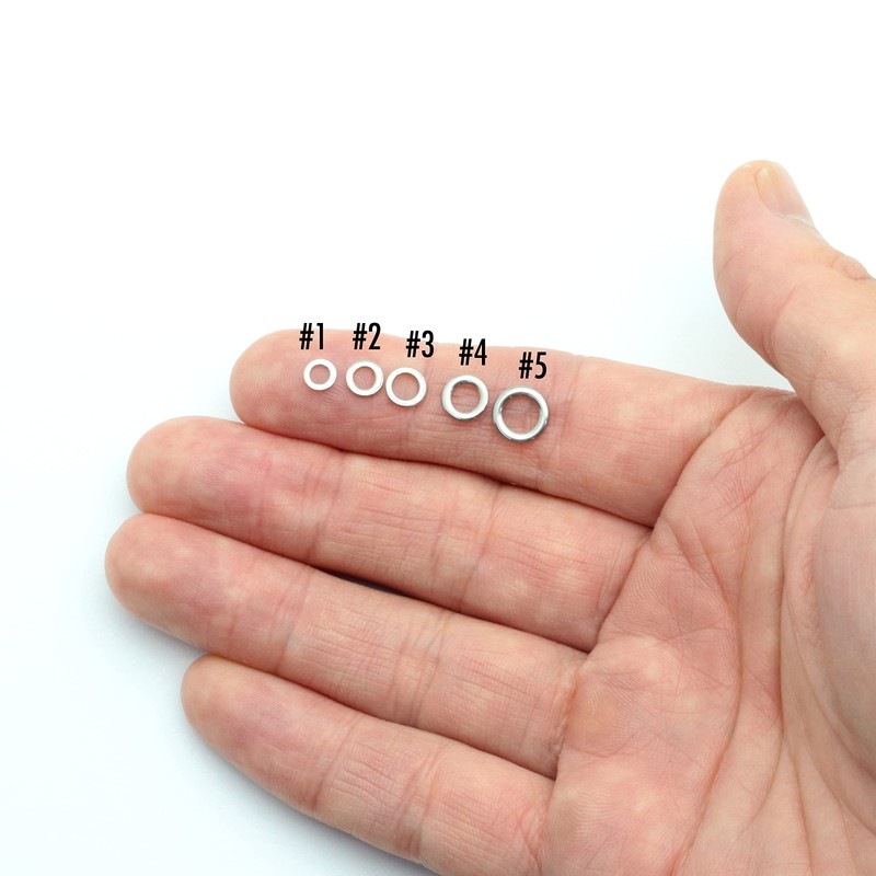 TUNUKE Solid Ring Split Ring Value Fishing (#6, Solid Ring)