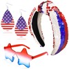 Aswitnove 3 Pcs 4th of July Headband Accessories for Women