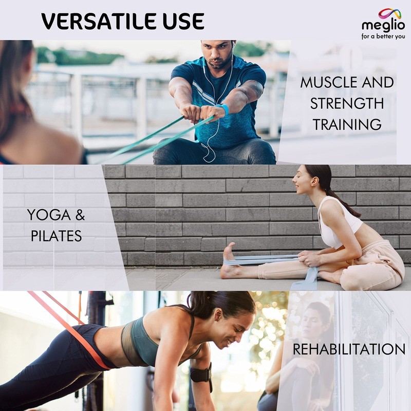 Meglio Resistance Bands for Men & Women - Latex Free