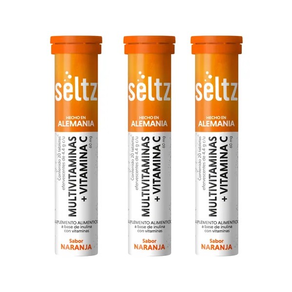 Multivitaminas + Vit. C Seltz 3 Pack Tabletas Efervescentes