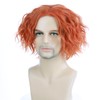 BERON Orange Mens Short Wig Curly Costumes Hair Wigs for