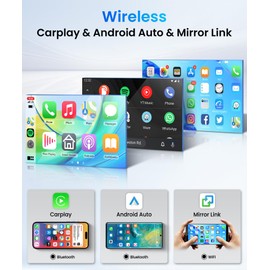 4+64G Android Car Stereo for Ford Explorer 2006-2010/Mustang 2005-2009 with Wireless Carplay Android Auto, 10.1’’ Touch Screen Car Radio Mirror Link Wifi GPS Bluetooth FM/RDS DSP AHD Backup Camera SWC