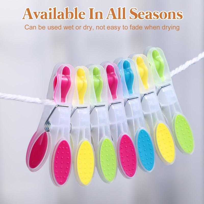 30 Packs Pastels Soft Grip Clothes Pegs,Laundry Pegs,Clothespins,No Damaging Peg