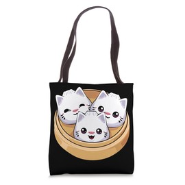 Cute Dumpling Cat Kawaii Dim Sum Cats Tote Bag