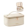 Prite Makeup Bag Portable Cosmetic Organizer with Brush Holder Waterproof