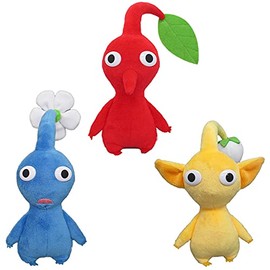 Pikmin Plush Toy, Set of 3 (Red Pikmin, Blue Pikmin, Yellow Pikmin), Height 6.7 inches (17 cm)