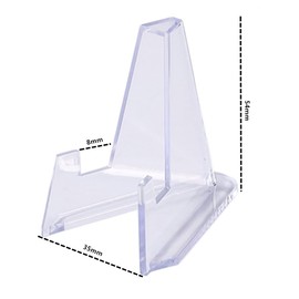 CuiCanfla 30pack Mini Clear Acrylic Easel Stands Card Stands, Mini Clear Coin Display Stand, Clear Multifunctional Display Holder, for Display Coin Display Easel