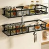 Spice Rack Wall 2 Pack Metal Kitchen Shelf Hanging No