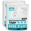 TARPAL 3x3 Feet Small Tarp Waterproof 6mil (2 Pack) White