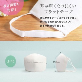 Tuyon T-58A Moisturizing Mask with UV Protection, Cotton Lace, 3D Mask, Clean, Odor Resistant, Reusable, ECO, Made with Squalane Formulated Fiber, Non-woven Fabric Filter, Beige, Pack of 2