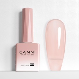 CANNI Pink Neutral Gel Nail Polish, 1Pcs Jelly Nude Pink Gel Polish Sheer Clear Light Pink Gel Polish Translucent Color Nail Polish Gel Soak Off U V Gel Nail French Nail Manicure Salon DIY