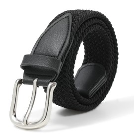 WELROG Children's Belt Boys - Elastic Belt for Children No Hole Belt for Boys and Girls, black