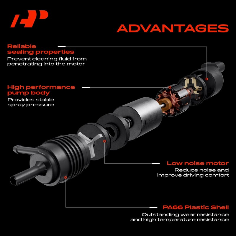 A-Premium Front Windshield Washer Pump Compatible with Dodge Charger 2006-2023,