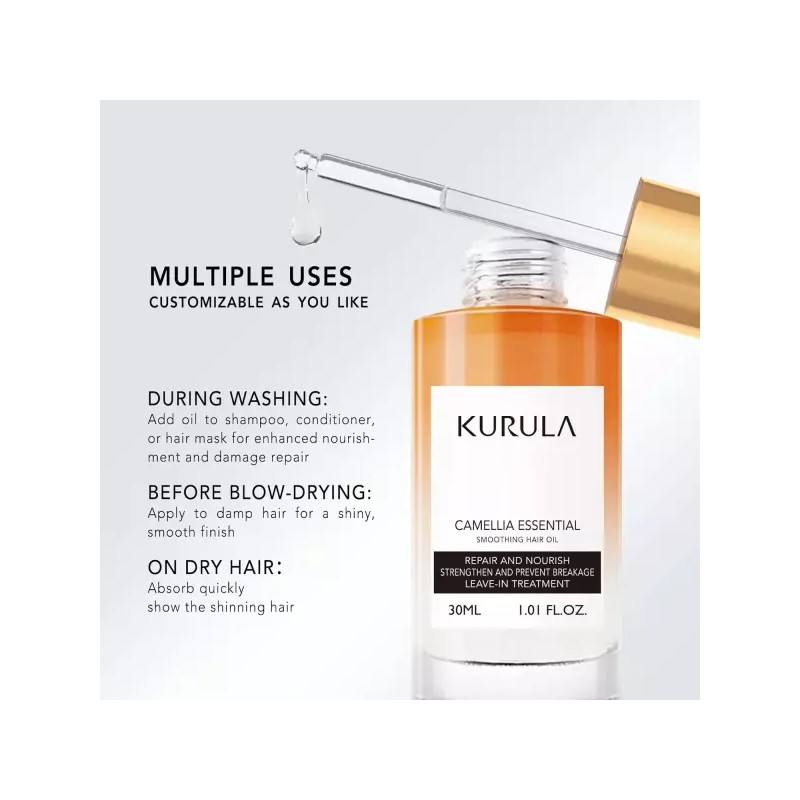Kurula 쿠룰라 헤어 오일 카멜리아 하이드레이팅 세럼 - 건조하고 손상된