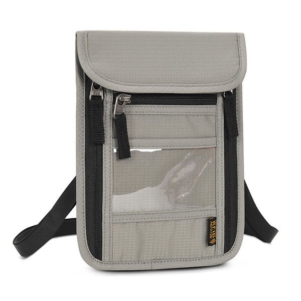 Clape Adjustable Travel Neck Wallet with RFID Blocking Security Neck