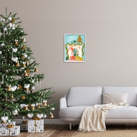 Stupell Industries Whimsical Fireplace Merry Christmas Framed Wall Art, Design by Kristina Hultkrantz