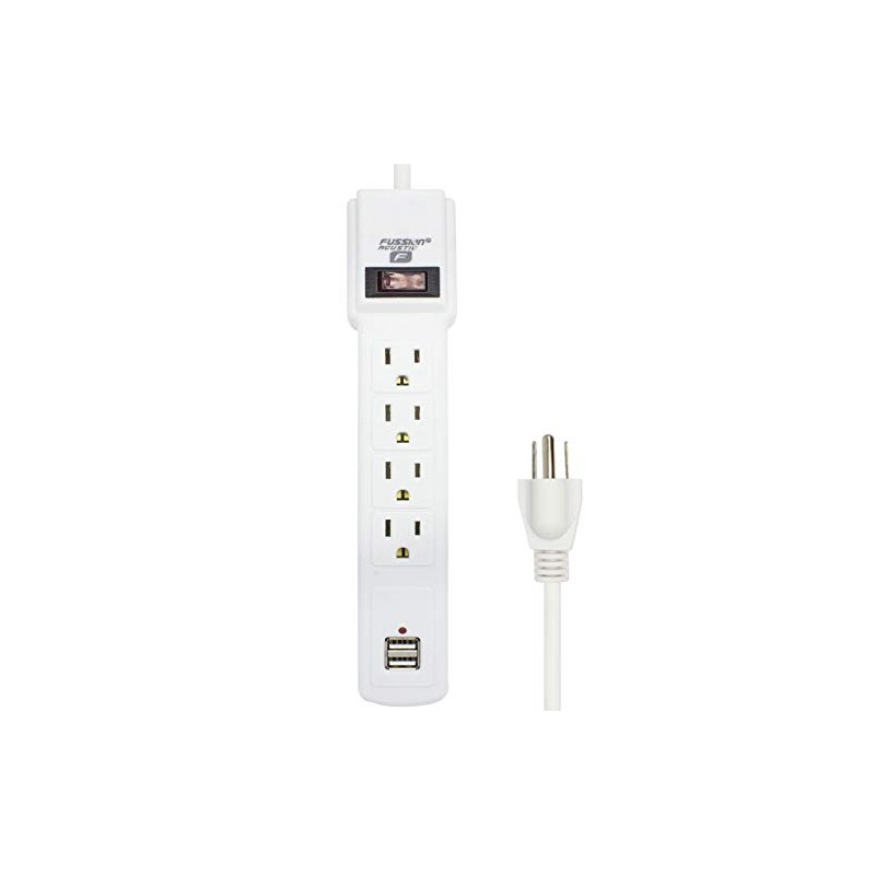 FUSSION ACUSTIC Multicontacto 4 Entradas con 2 Puertos USB Blanco