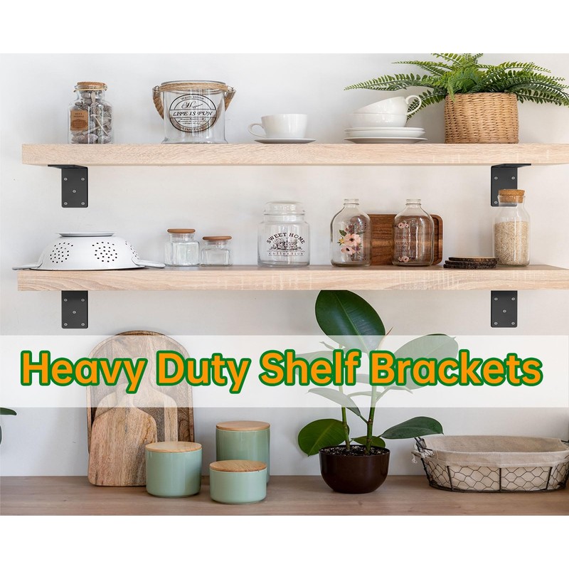 5x5“ Heavy Duty Shelf Brackets，L Brackets for Shelves Fence Pergola