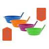 Arrow Sip-A-Bowl With Built In Straw, 22 Oz, Blue, Pink,