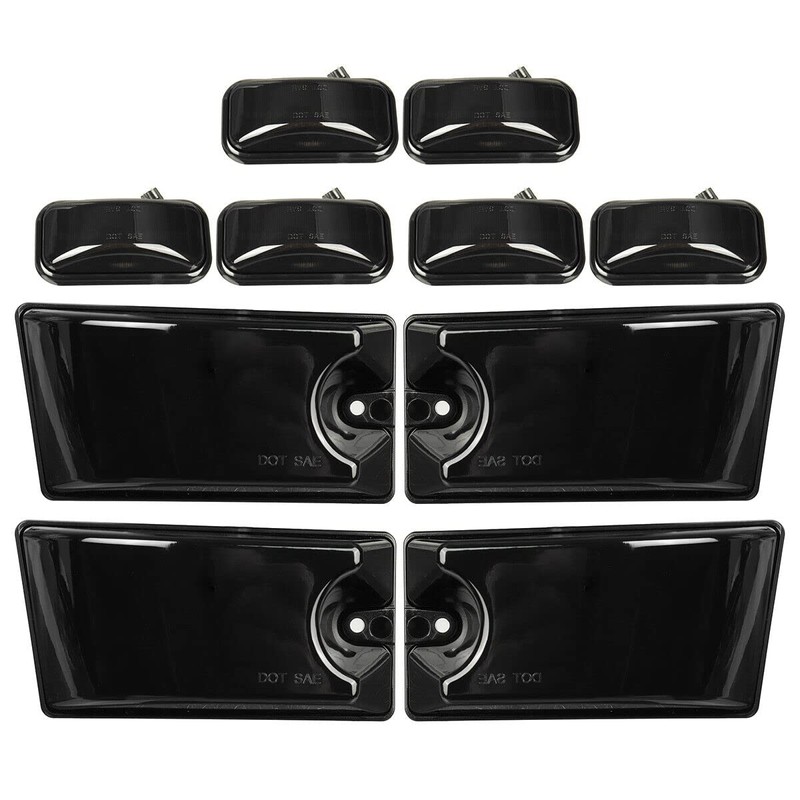 GTINTHEBOX 10pcs Smoked Lens Front Rear Cab Roof light Compatible