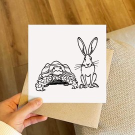 'Hare & Tortoise' Blank Greeting Card (GC00013781)