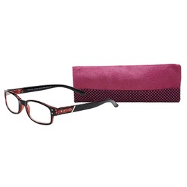 SAV Eyewear Women's Victoria Klein 9076 Red Round Reading Glasses, 27 mm + 3