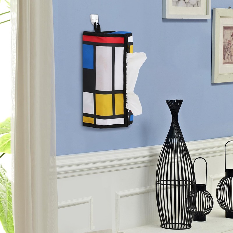 Astro Tissue Case, Mondrian-style Composition 2-Way Tissue Cover, Hanging, Wall