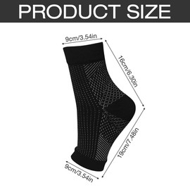 CJBIN Ankle Brace, Pack of 4 Foot Brace Ankle Brace, Black Bandage Ankle for Women/Men, Ankle Brace for Plantar Fasciitis, Arthritis, Sprained Ankle, Sports (L/XL)