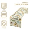 Nursery Safari Animals Table Runner, Cartoon Woodland Jungle Forest Lion
