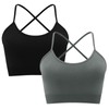ANGOOL Women's Cross Back Sports Bra Seamless Padded Bustier Wireless
