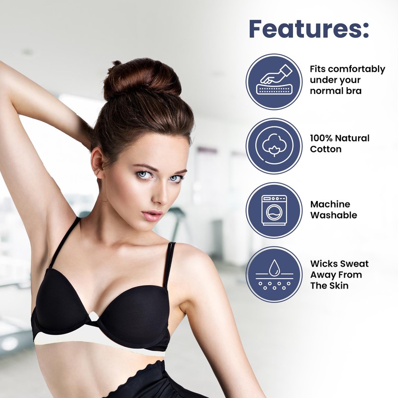 Gadget Planet Cotton Under Bra Liners (WHITE)- Cool Support, Comfort,