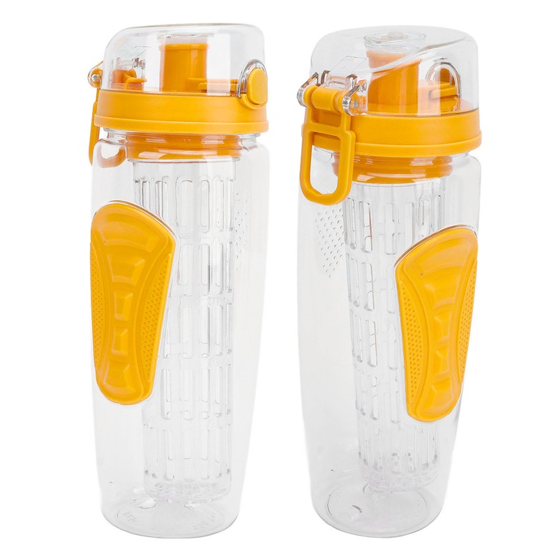 Fruit Infuser Water Bottle Anti Slip Grip Flip Top Lid