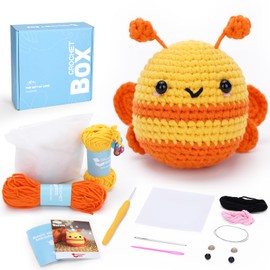 CROCHET BOX Crochet Kit for Beginners - Highland Cow Crochet Kit, Starter Crochet Kit, Include Step-by-Step Video Tutorial, Instruction, Yarns, Birthday Gift for Adults