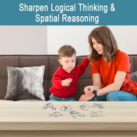 Surplex Mini Brain Teasers Metal Puzzle, IQ Toys IQ Test Mind Game Toys Magic Trick Educational Intelligence Puzzles Toy for Kids Students & Adults, Set of 16