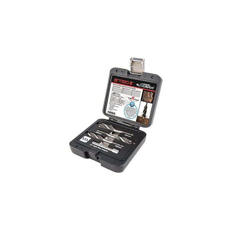 Armeg WWBNP4PCSET Nail Proof Stubby Wood Beaver Set - Grey/Red